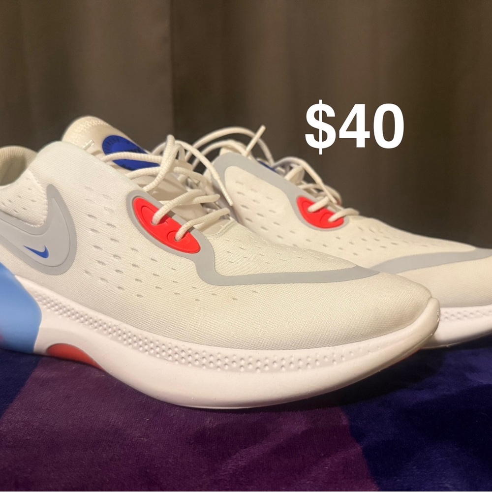 Nike White and Gray Sneakers with Red Accents